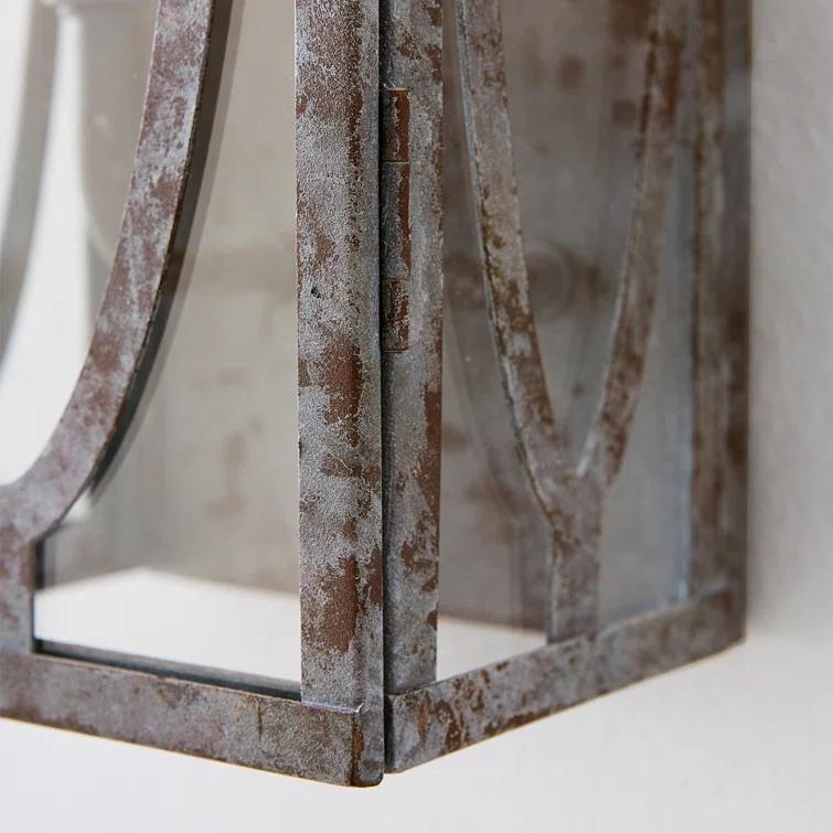 Patrice Deep Abyss 2-Light Rectangular Wall Sconce with Clear Panels