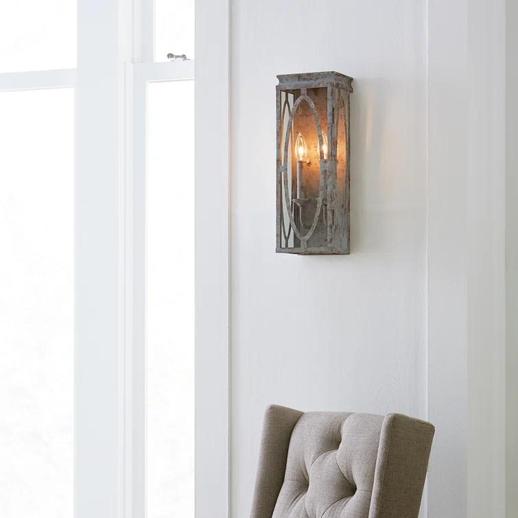 Patrice Deep Abyss 2-Light Rectangular Wall Sconce with Clear Panels