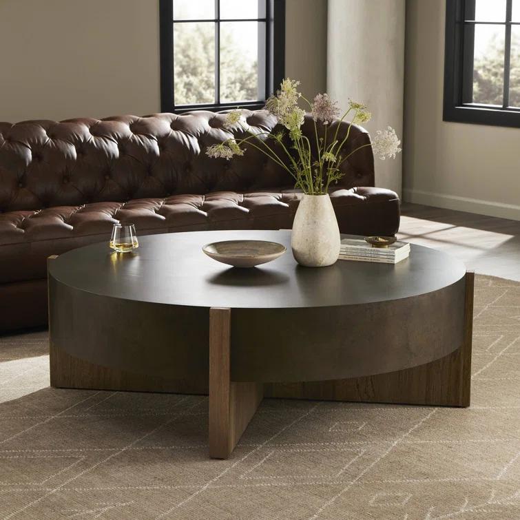 Millwood Pines Felichia Large Coffee Table-Distressed Iron