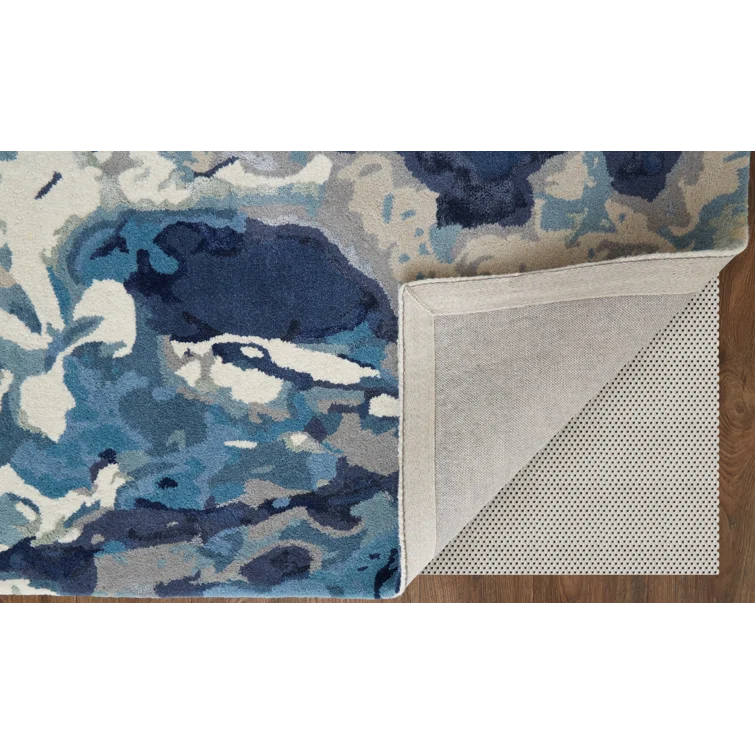 Room Envy 2 x 3 (ft) Loomed Rayon Blue Rectangular Indoor Floral/Botanical Area rug