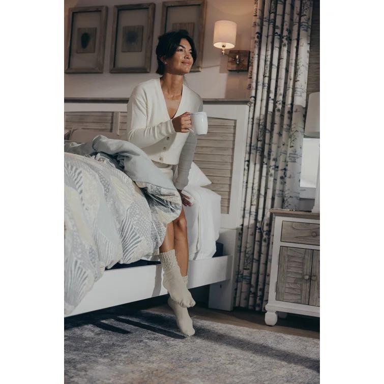 Charteris Solid Wood White Brown/Grey Panel Headboard