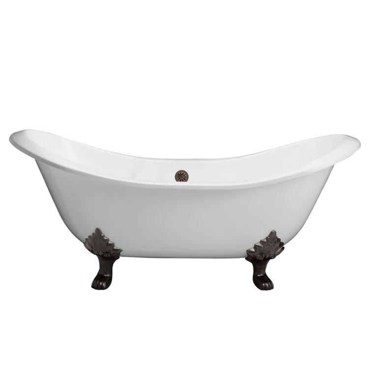 Marshall 71'' x 30.5'' Freestanding Soaking Cast Iron Bathtub