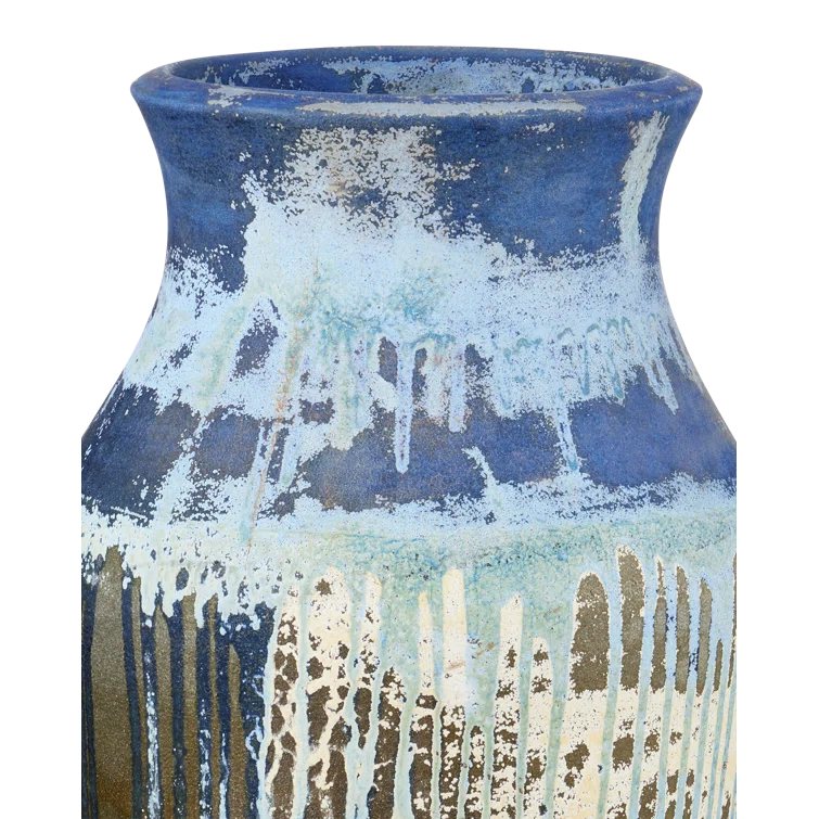 Currey & Company Capizzi Blue Drip Urn