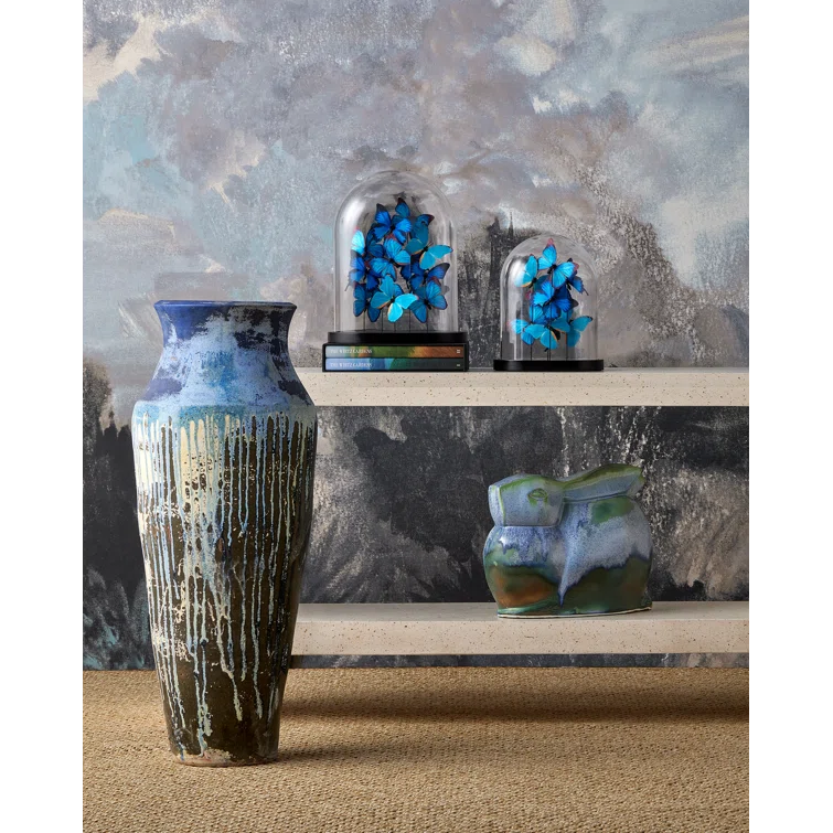 Currey & Company Capizzi Blue Drip Urn