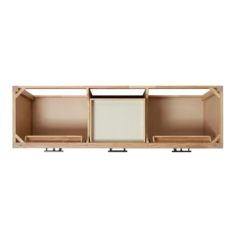 Camila 72 in. W x 22 in. D x 36 in. H Double Oval Sink Bath Vanity in White Oak with Carrara White Quartz Top