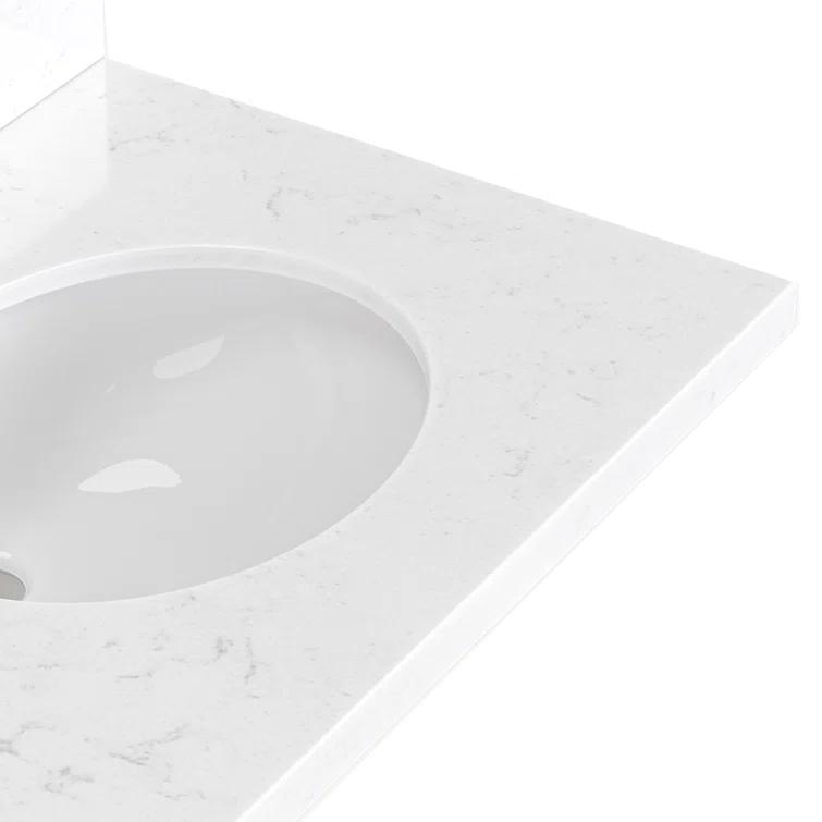 Camila 72 in. W x 22 in. D x 36 in. H Double Oval Sink Bath Vanity in White Oak with Carrara White Quartz Top