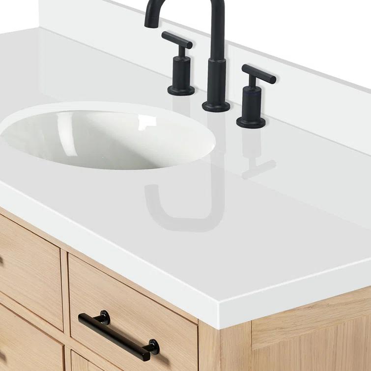 ARIEL Broeder 55 Single Sink Bathroom Vanity with Pure White Quartz Top