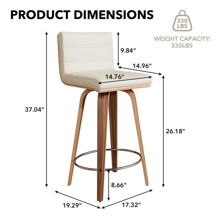 Corrigan Studio® Upholstered Swivel Stool (Set of 2)
