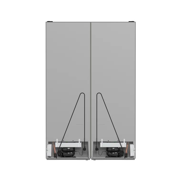 Guardia 46.8-Inch Side-by-Side Bottom Freezer Refrigerator Stainless Steel, 21.6 cu.ft.
