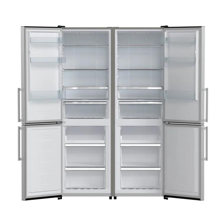 Guardia 46.8-Inch Side-by-Side Bottom Freezer Refrigerator Stainless Steel, 21.6 cu.ft.
