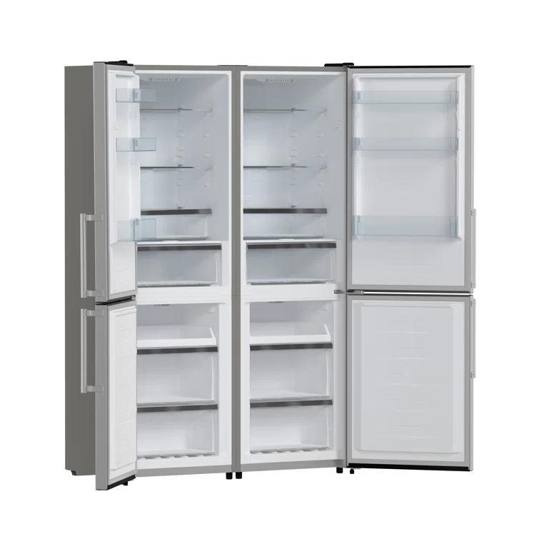 Guardia 46.8-Inch Side-by-Side Bottom Freezer Refrigerator Stainless Steel, 21.6 cu.ft.