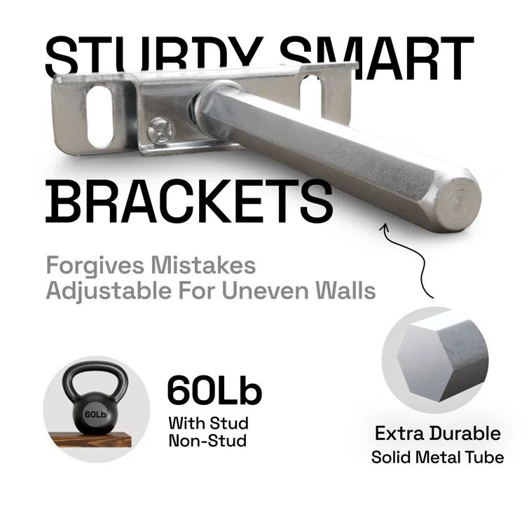 Baobab Workshop Solid Wood Floating Shelves, Wooden Shelves for Wall (Set of 2)