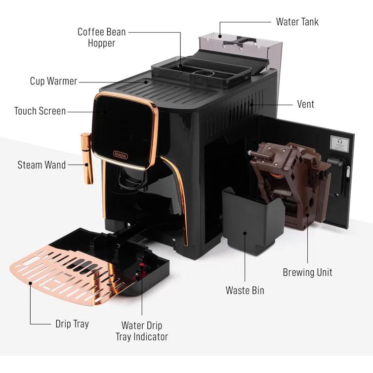 Zulay Kitchen Zulay Kitchen Magia Clasica - Fully Automatic Espresso Machine With Grinder and Touch Screen