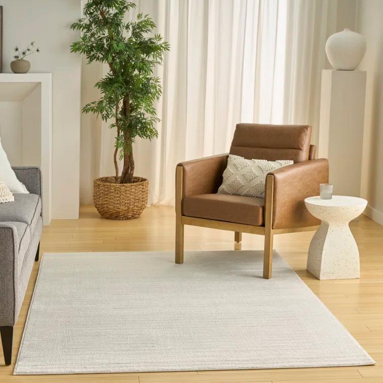 Nourison Hues Scandinavian Stripe Indoor Area Rug Ivory Grey 5'3" x 7'3"