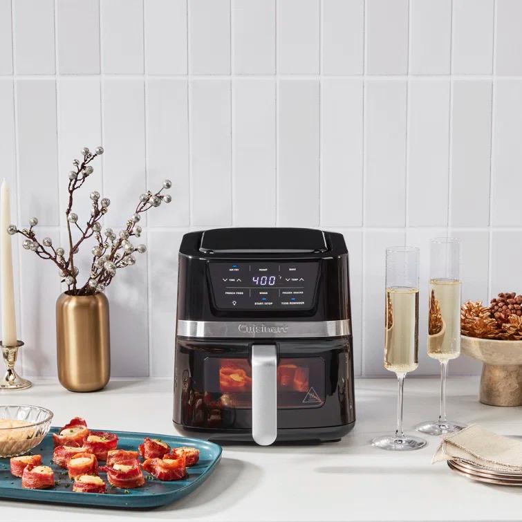 Cuisinart 2.6qt Basket Air Fryer Black/Stainless Steel Finish AIR-80: 1100W, Cool Touch Handle, Dishwasher-Safe Parts