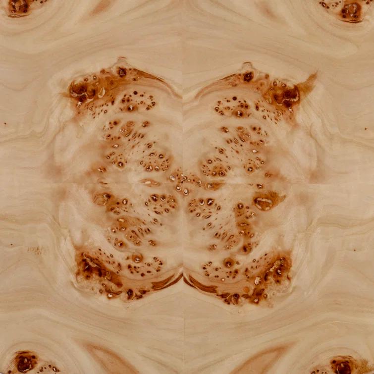 Bowery Hill Mid-Century Wooden Light Burl Console Table - Brown