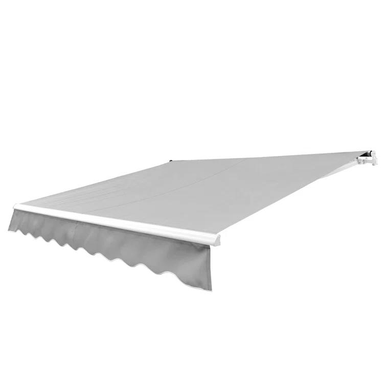 Motorized Retractable White Frame Patio Awning
