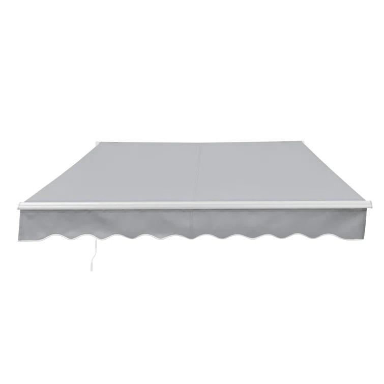 Motorized Retractable White Frame Patio Awning