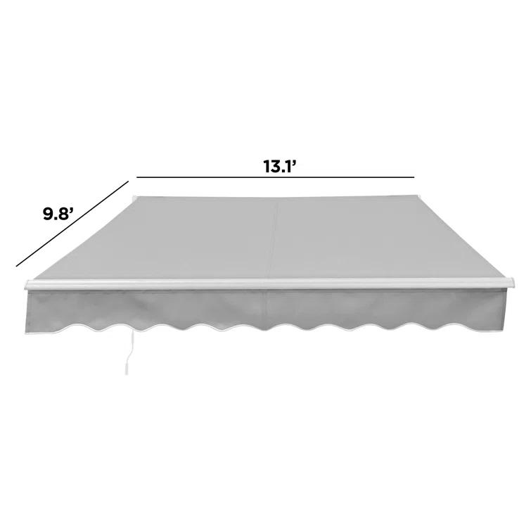 ALEKO ALEKO Motorized Retractable Outdoor Awning with White Frame