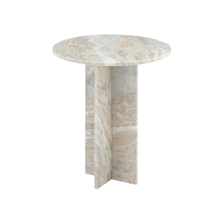Calvert Round Marble Accent Table (18")