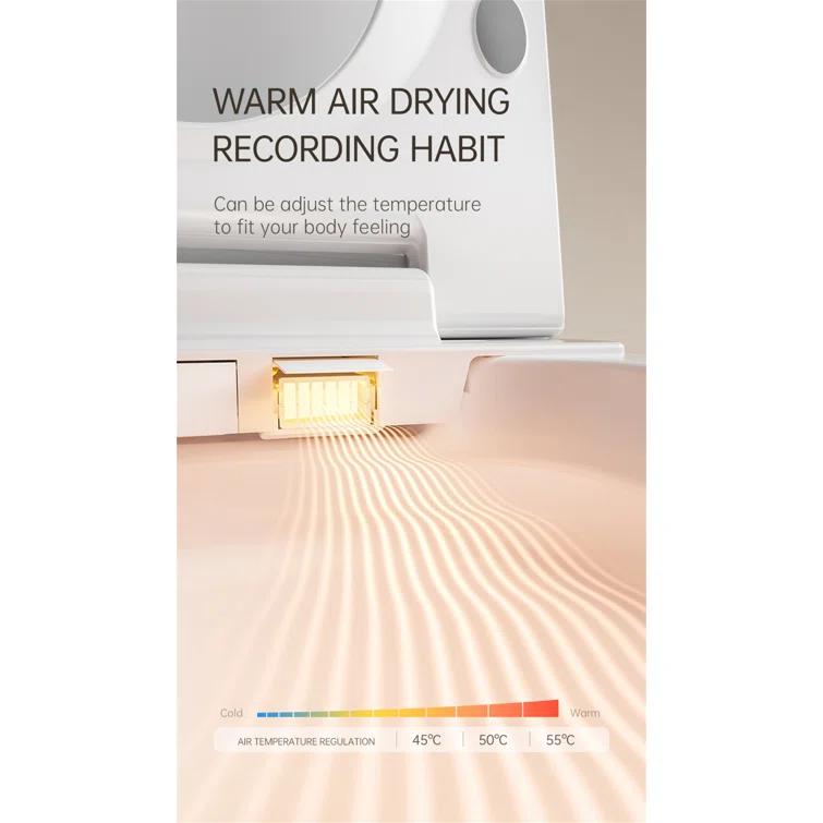 LOONGFIELD Square Smart Toilet With Built-In Tank For Modern Bathroom, Remote Control, Tankless Bidet Toilet With Foot Touching Lid Opening, Auto Flush, Heated Seat, LED Digital Display, User Memory ASTarQ-W2826P205909