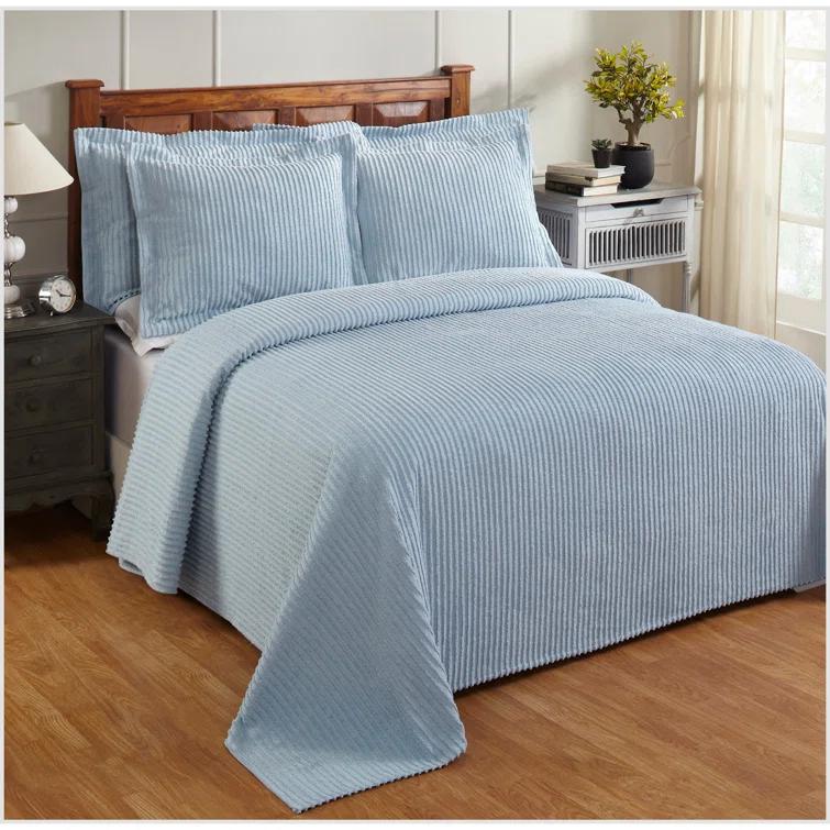 Better Trends Jullian 100% Cotton Tufted - Classic Stripe Bedspread Soft & Cozy Bedding for All Seasons, Machine Washable Coverlet