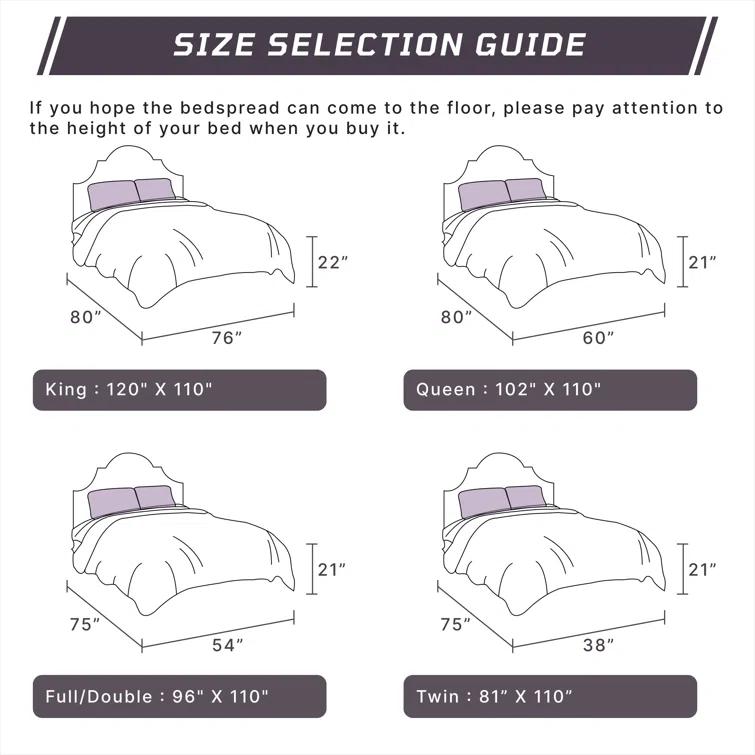100% Cotton 3 Piece Chenille Bedspreads & Coverlet, Machine Washable Bedding Sets (Set of 3)