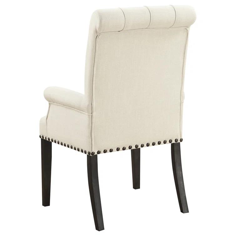 Alana Tufted Back Upholstered Arm Chair Beige