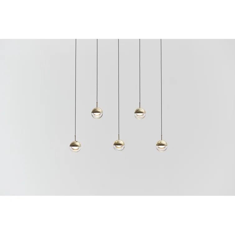 Dora Chic Brass & Glass Linear LED Pendant Light