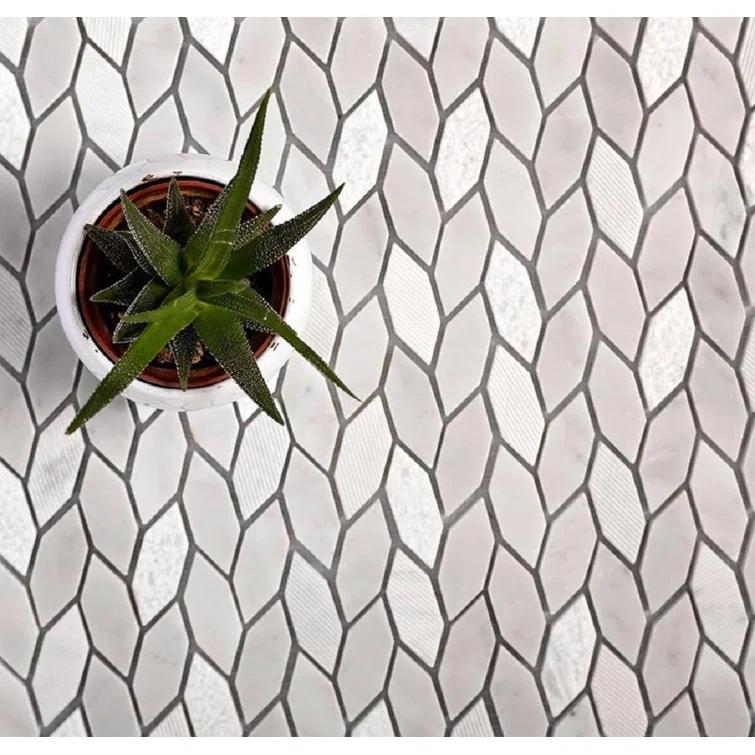 Apollo Tile 11.8 x 12 Wooden Marble Novelty Mosaic Tile