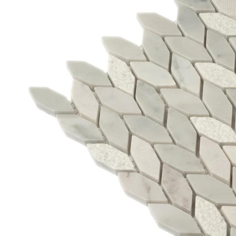 Apollo Tile 11.8 x 12 Wooden Marble Novelty Mosaic Tile