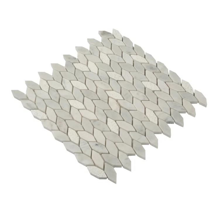 Apollo Tile 11.8 x 12 Wooden Marble Novelty Mosaic Tile