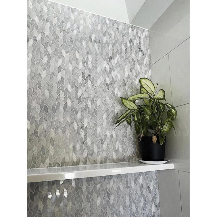 Apollo Tile 11.8 x 12 Wooden Marble Novelty Mosaic Tile