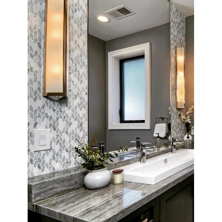 Apollo Tile 11.8 x 12 Wooden Marble Novelty Mosaic Tile