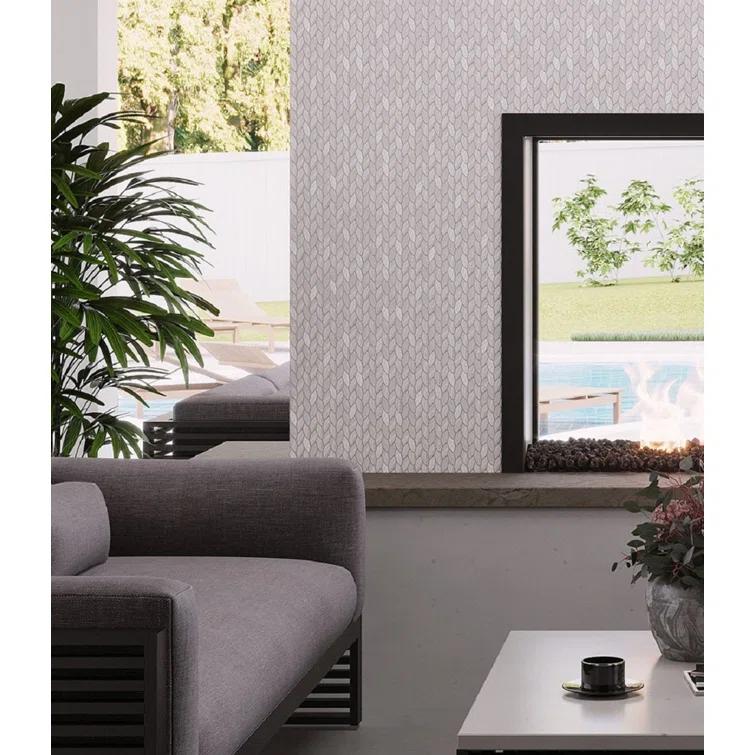 11.8" x 12" Marble Novelty Mosaic Wall & Floor Tile