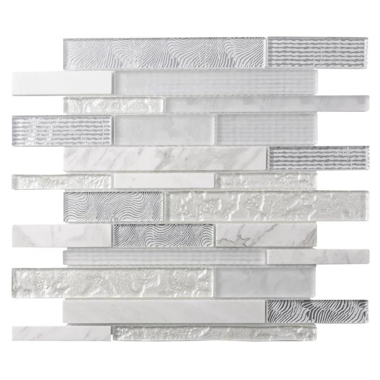 11.8" x 11.8" Glass Linear Mosaic Wall & Floor Tile