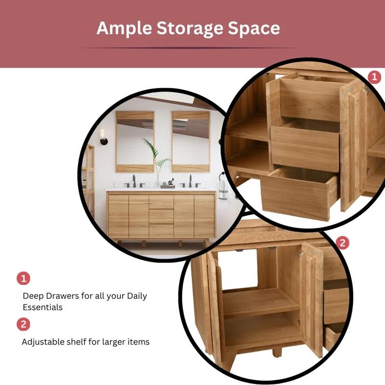 Avanity Coventry 60" Double Bathroom Vanity with Engineered Stone Top