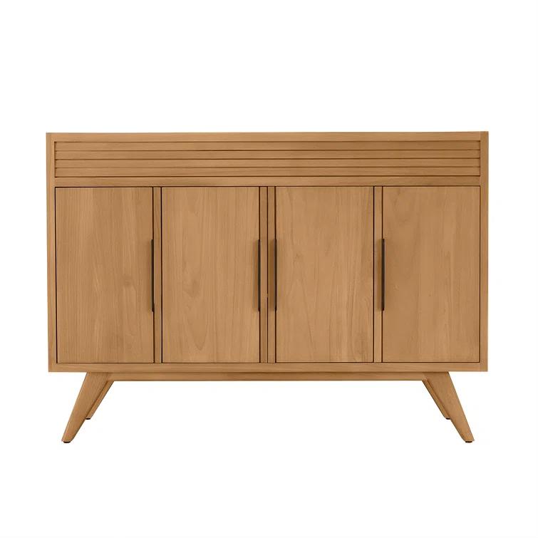 Taylor 48 in. Single Natural Teak Bathroom Vanity with Quartz Top