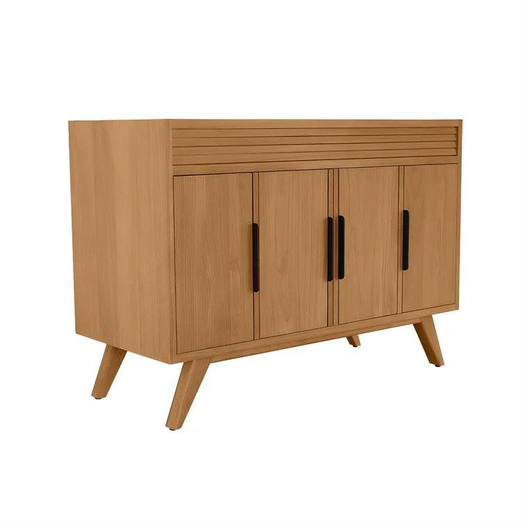 Taylor 48 in. Single Natural Teak Bathroom Vanity with Quartz Top