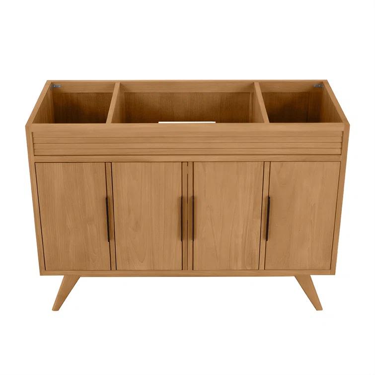 Taylor 48 in. Single Natural Teak Bathroom Vanity with Quartz Top