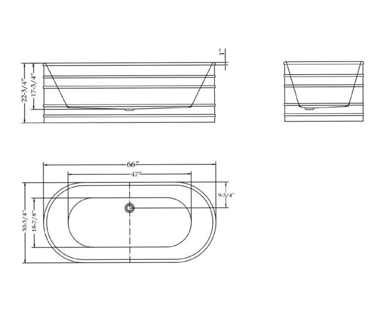Infinity Z 67 in. L x 30-3/4 in. W x 22-7/8 in. H Freestanding Acrylic Bathtub