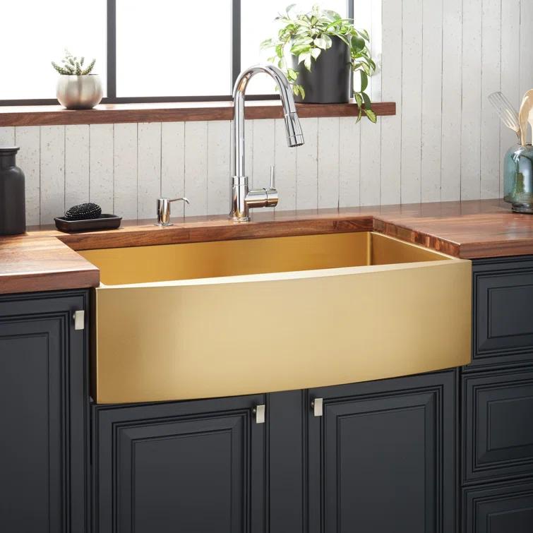 33'' L Farmhouse / Apron Single Bowl Stainless Steel Kitchen Sink