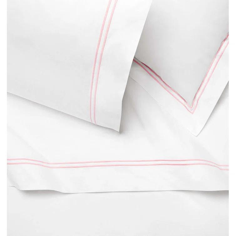 Euro White Cotton Satin Embroidered Pillow Sham