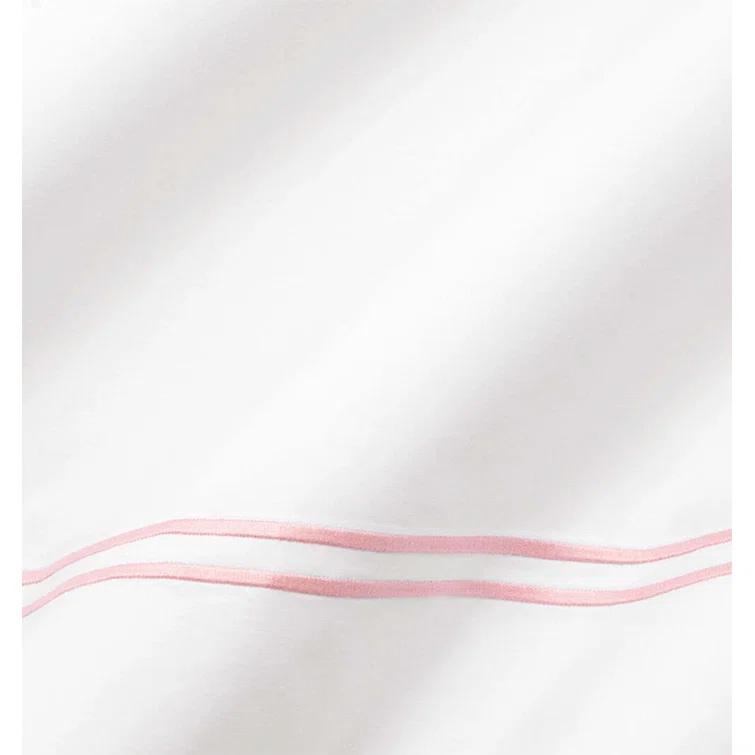 Euro White Cotton Satin Embroidered Pillow Sham