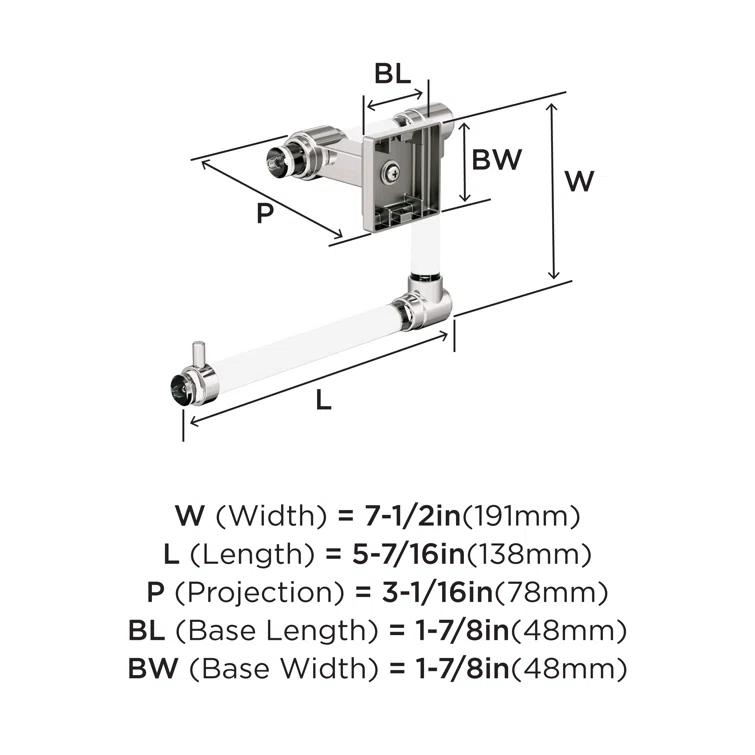 Glacio Clear/Polished Nickel Open Towel Ring