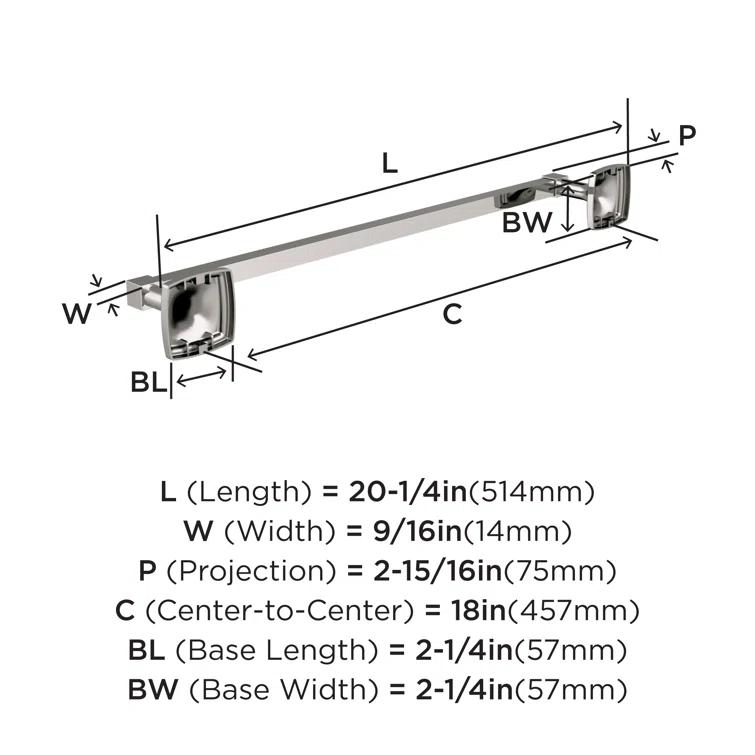 Amerock BH36093PN Stature Towel Bar