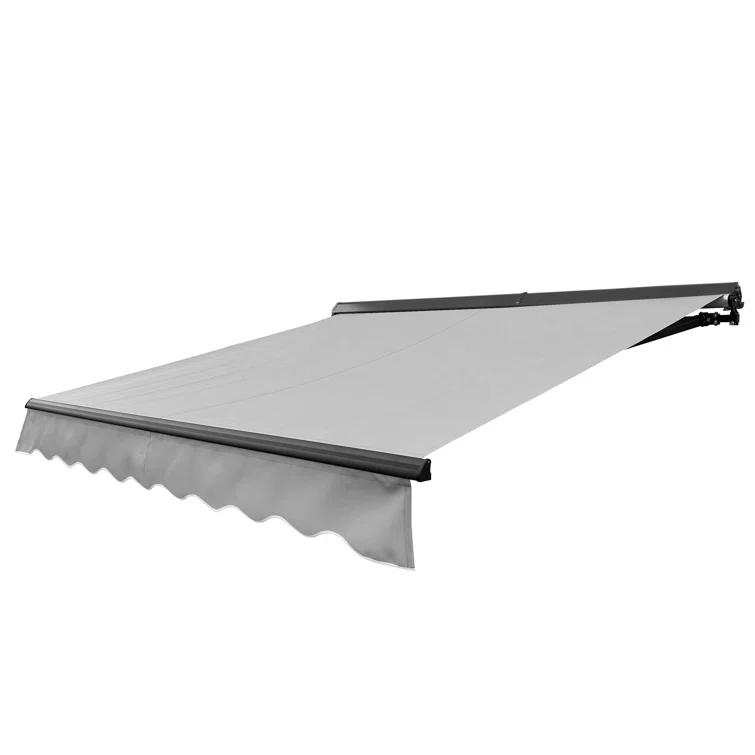 ALEKO Motorized Retractable Patio Awning- Black Frame