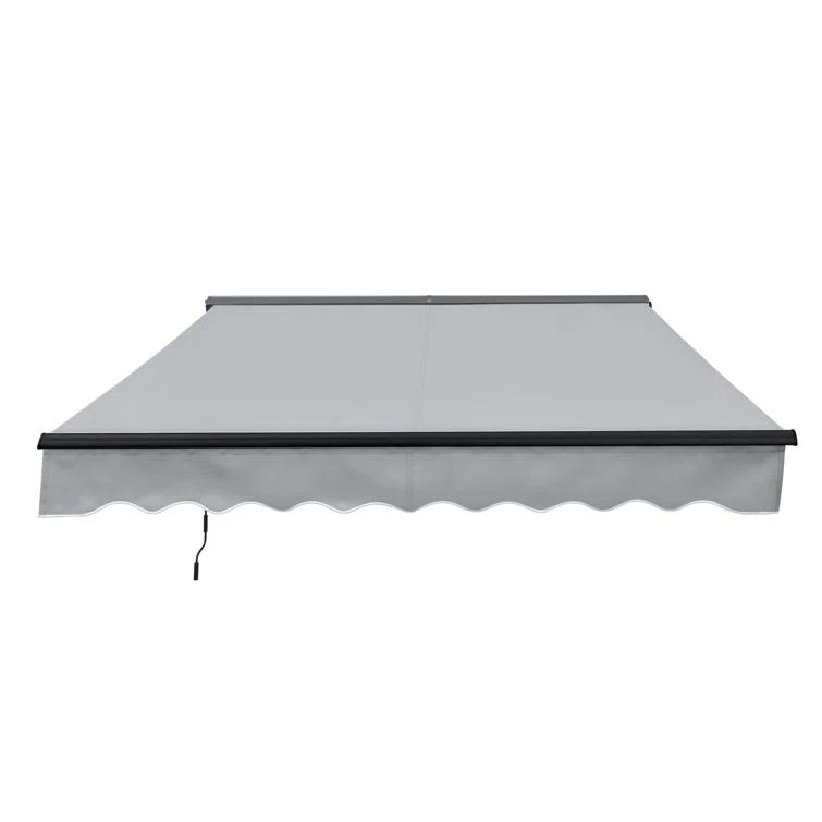 ALEKO Motorized Retractable Patio Awning- Black Frame