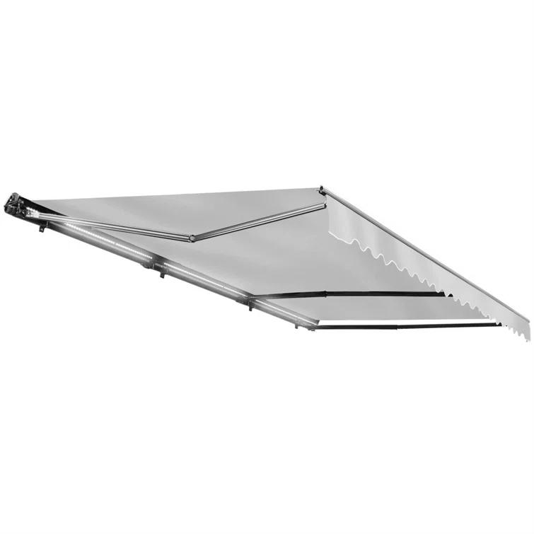 ALEKO Motorized Retractable Patio Awning- Black Frame
