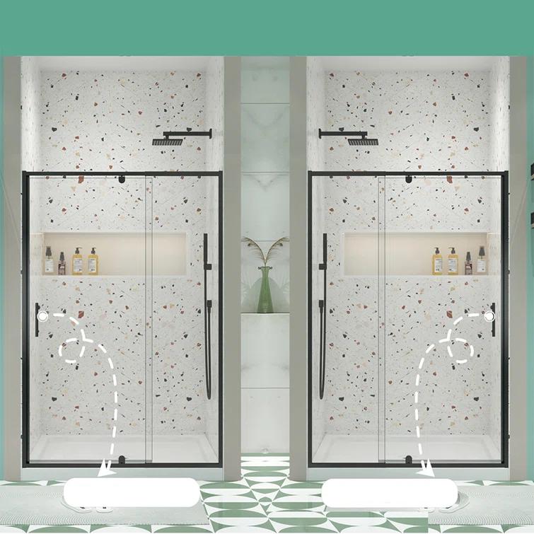 38-42" W x 71" H Flush Glass Shower Door Reversible Installation